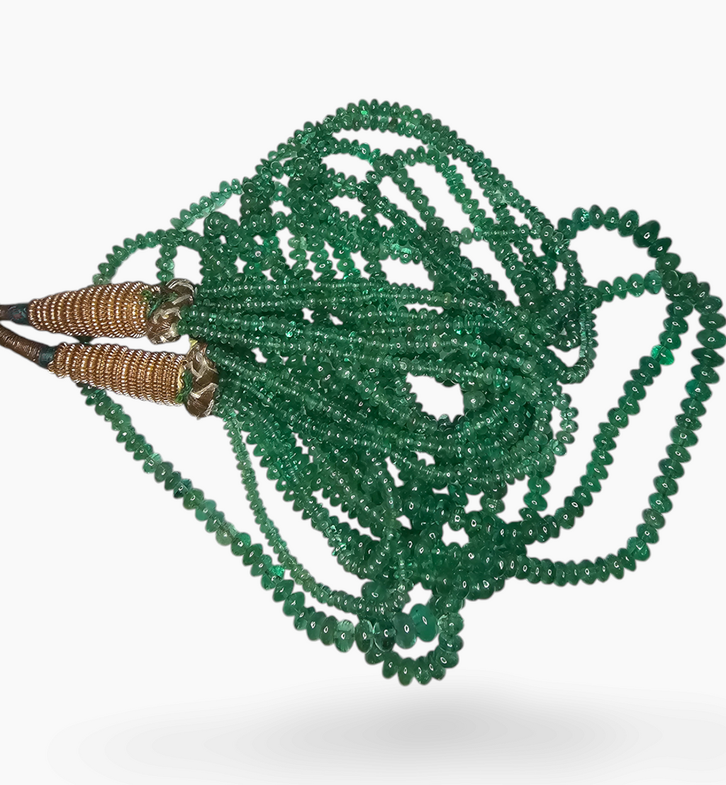 Natural Emerald Gemstone Beads 182.77 Carats 2.5-5.5 mm Round Shape
