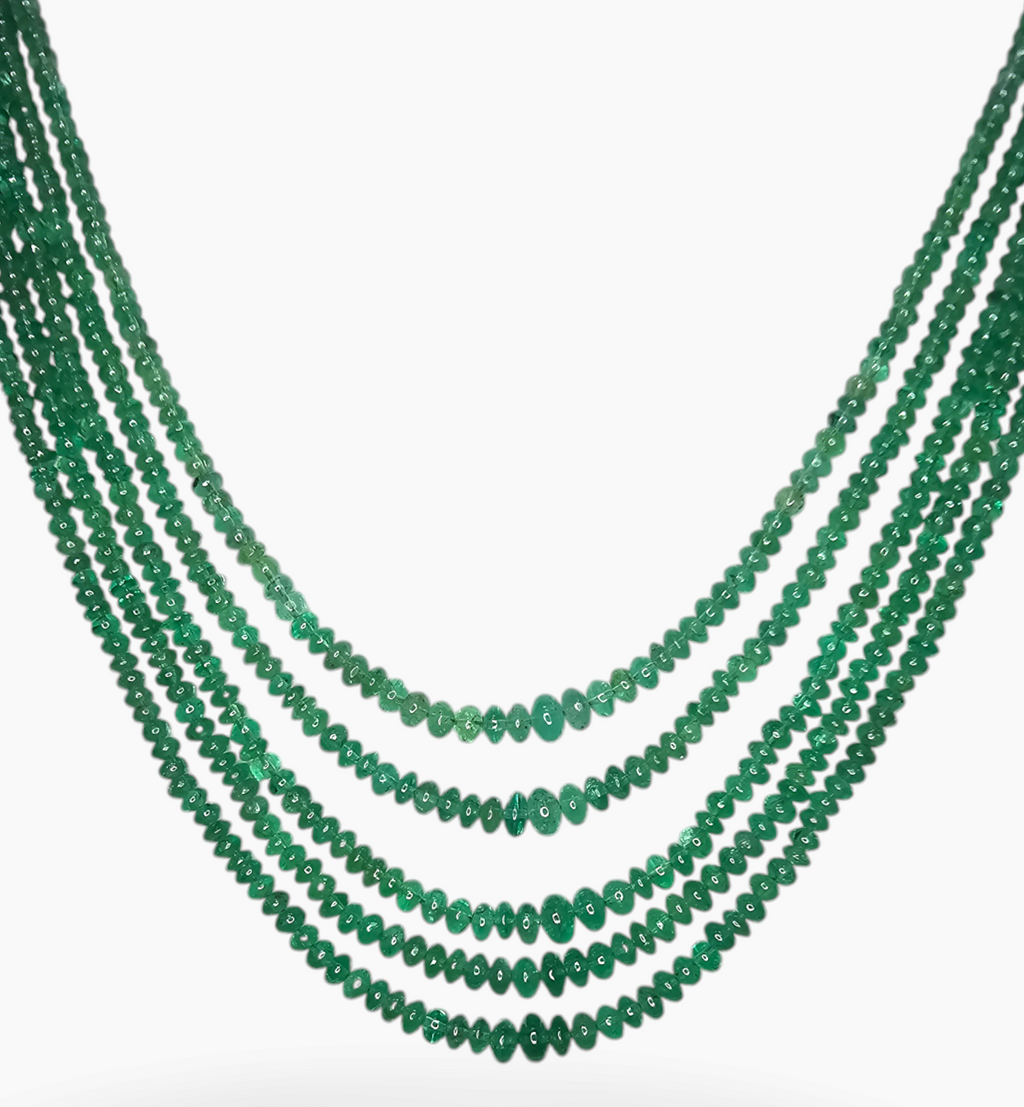 Natural Emerald Gemstone Beads 182.77 Carats 2.5-5.5 mm Round Shape