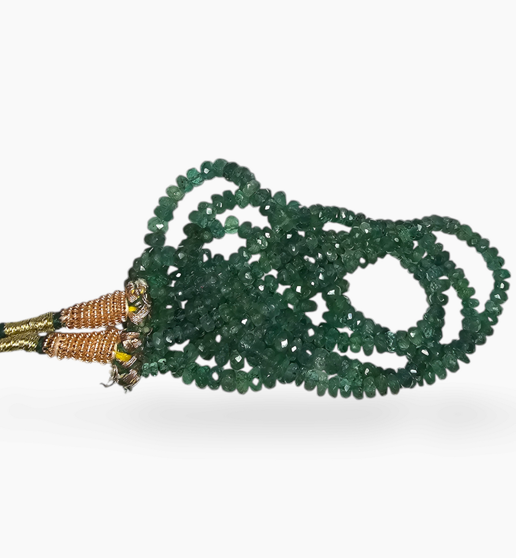 Natural Emerald Gemstone Beads 202.89 Carats 3-5.5mm Round Shape