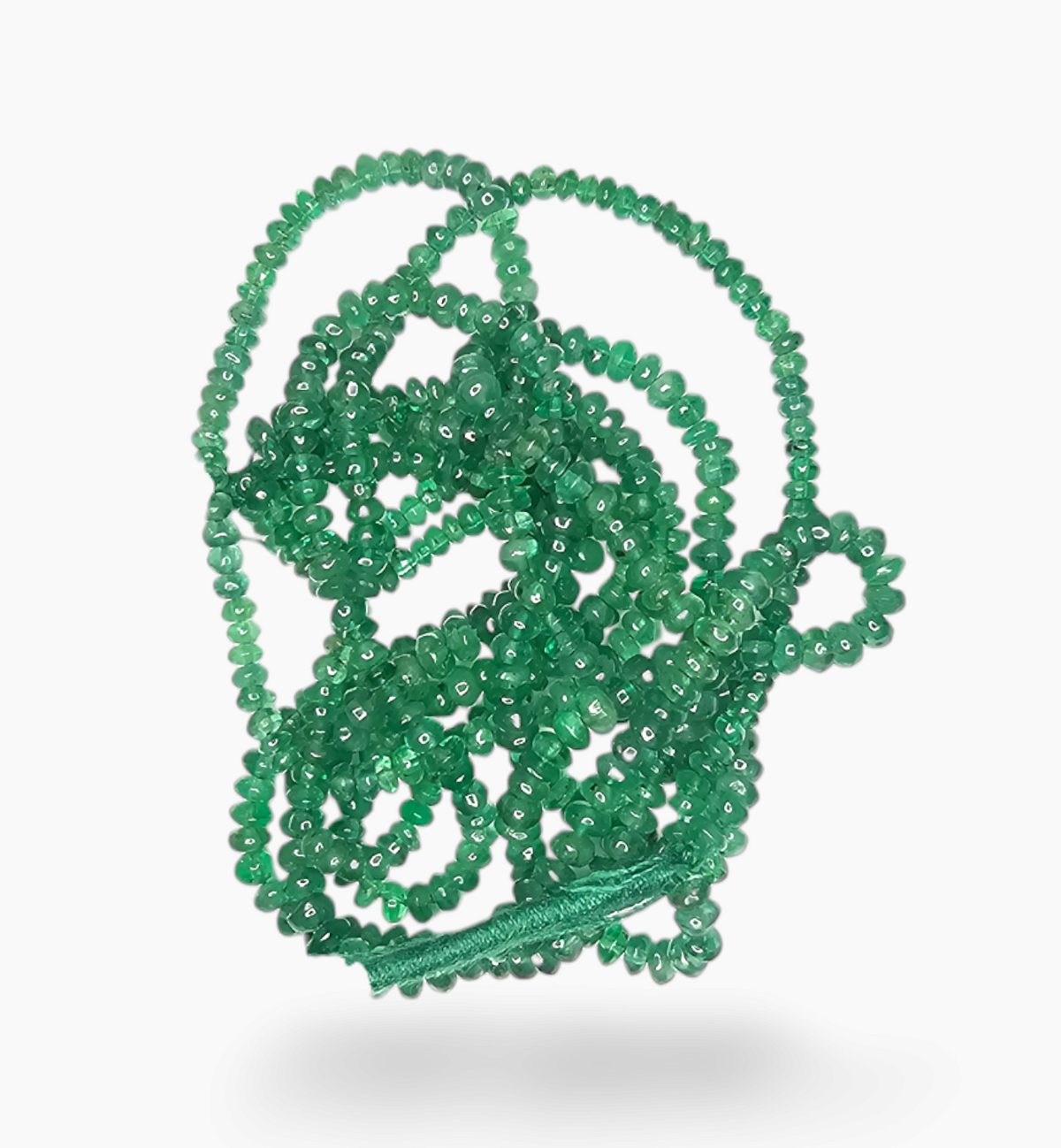 Natural Emerald Gemstone Beads 38.07 Carats 2-3mm Round Shape