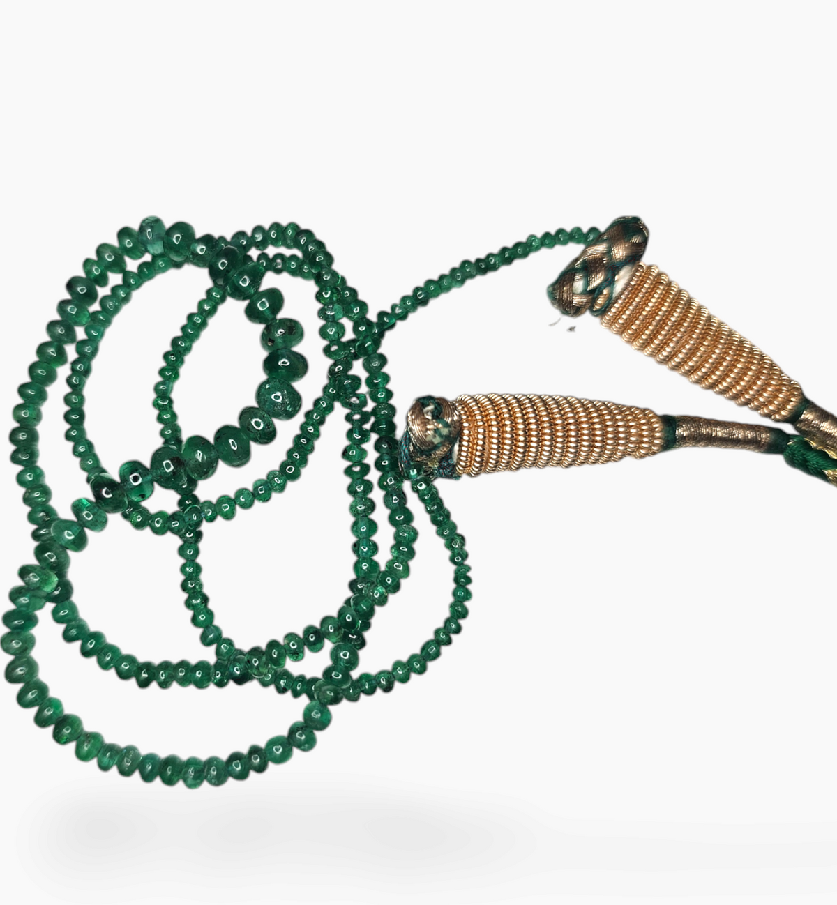Natural Emerald Gemstone Beads 53.96  Carats 2-5mm Round Shape