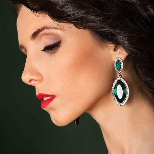 Natural Emerald Green Earrings for Women