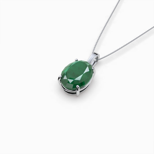 Natural Emerald Pendant in Silver 925 - Juliette