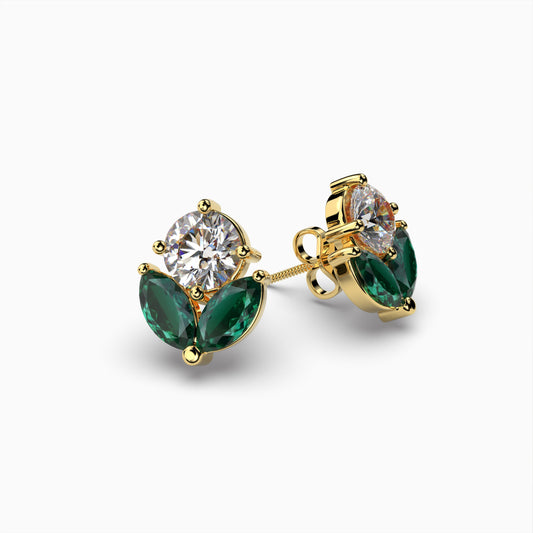 Natural Emerald Stud Earrings - Eloise