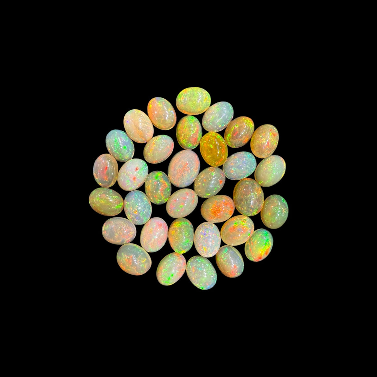 Natural Etopian Opal Stone 6x8 mm Oval Cabochon Orangish Yellow