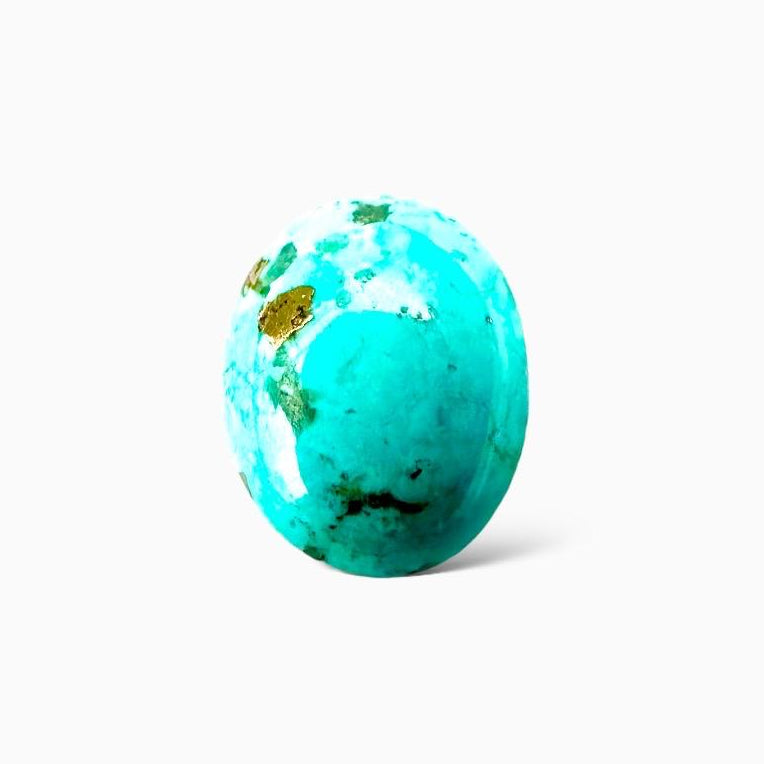 Natural Turquoise 7.56 Carats Oval Cabochon Shape (14X11mm)