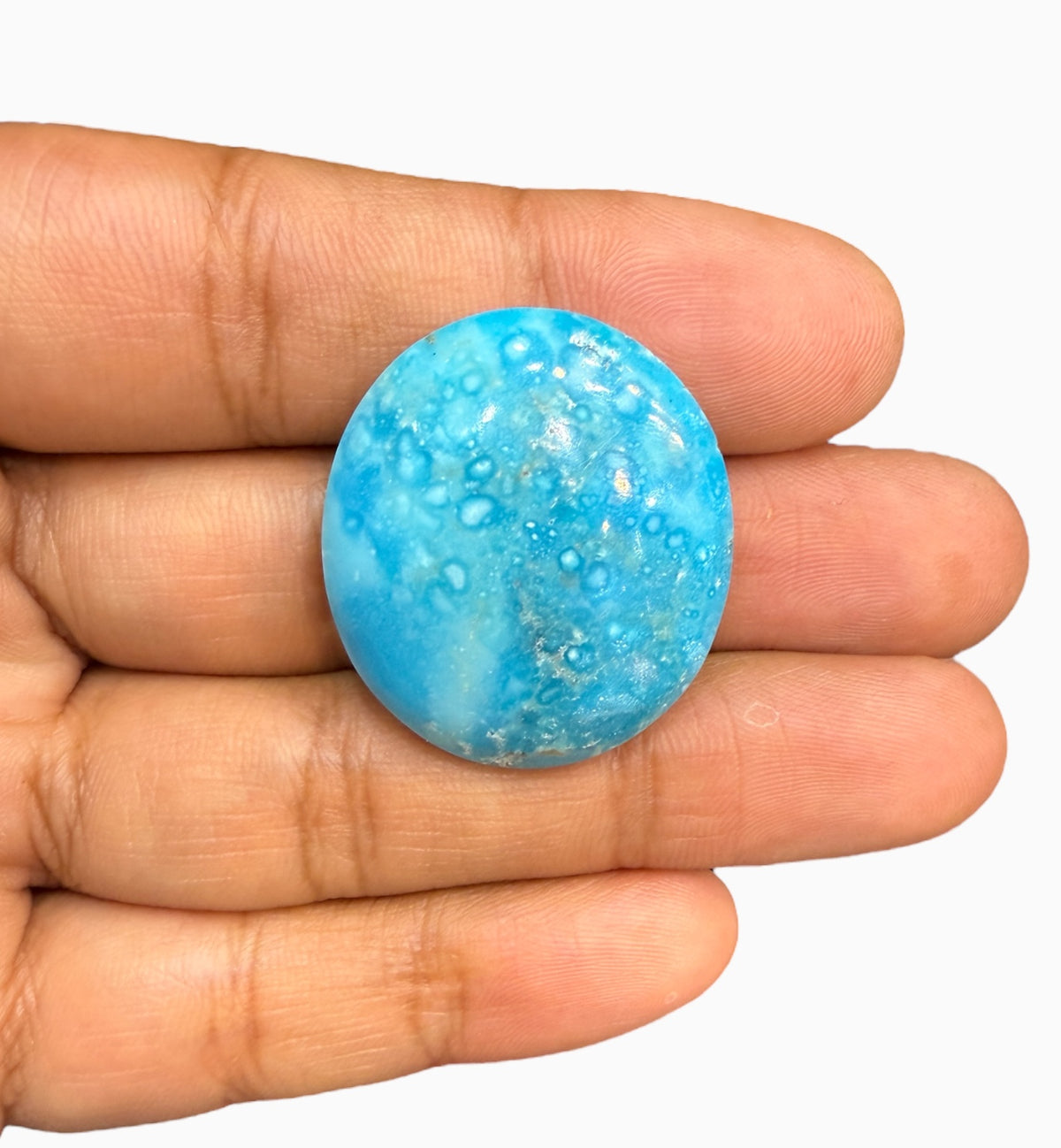 Natural Feroza Stone Oval Cabochon 57.71 Carats 30x28 mm