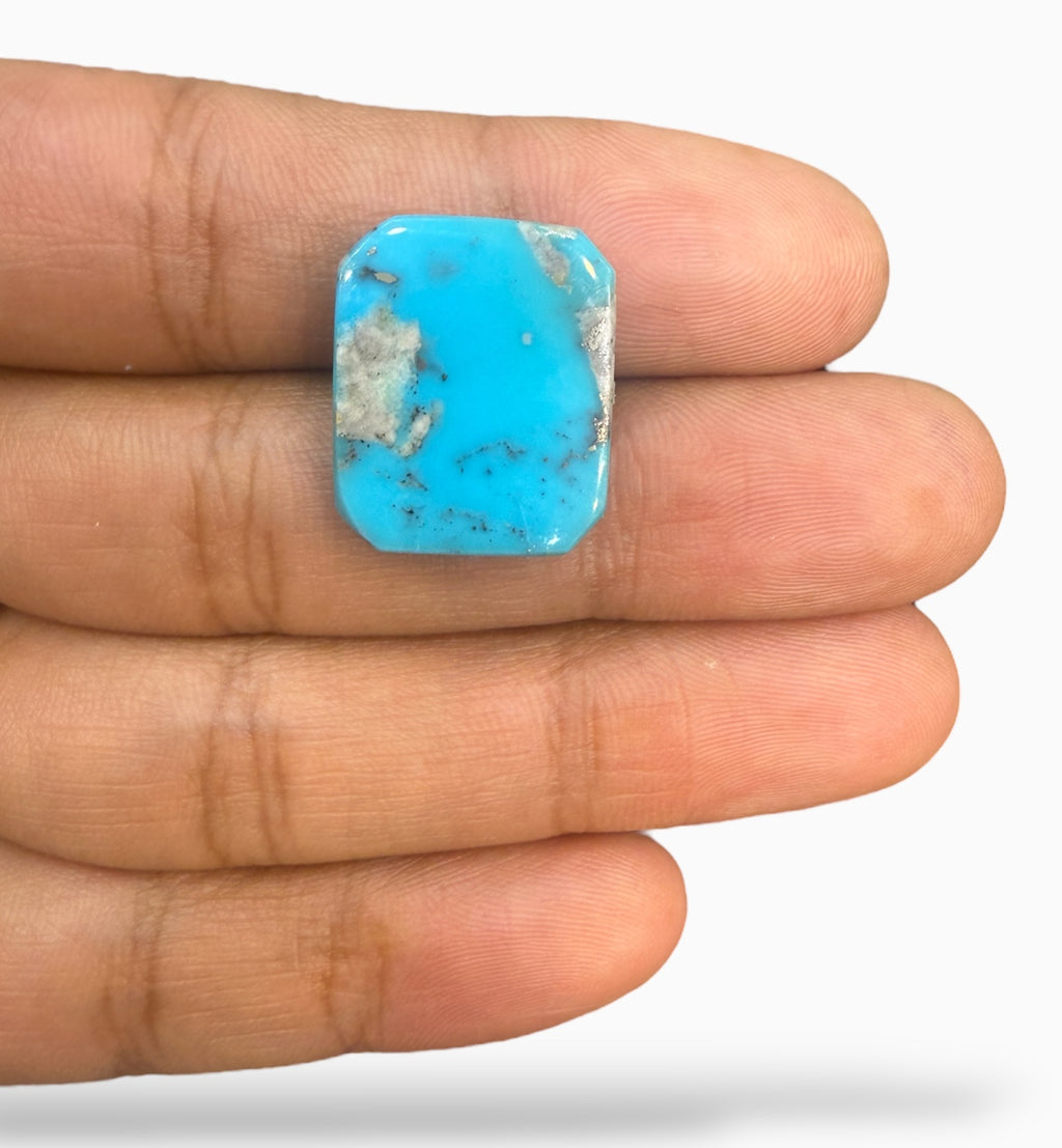 Natural Feroza Stone (Turquoise) Octagon Shape 17.84 Carats 20.5x17 mm