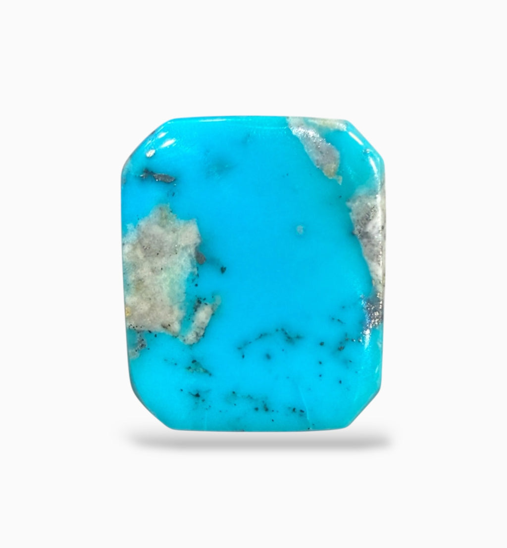 Natural Feroza Stone (Turquoise) Octagon Shape 17.84 Carats 20.5x17 mm