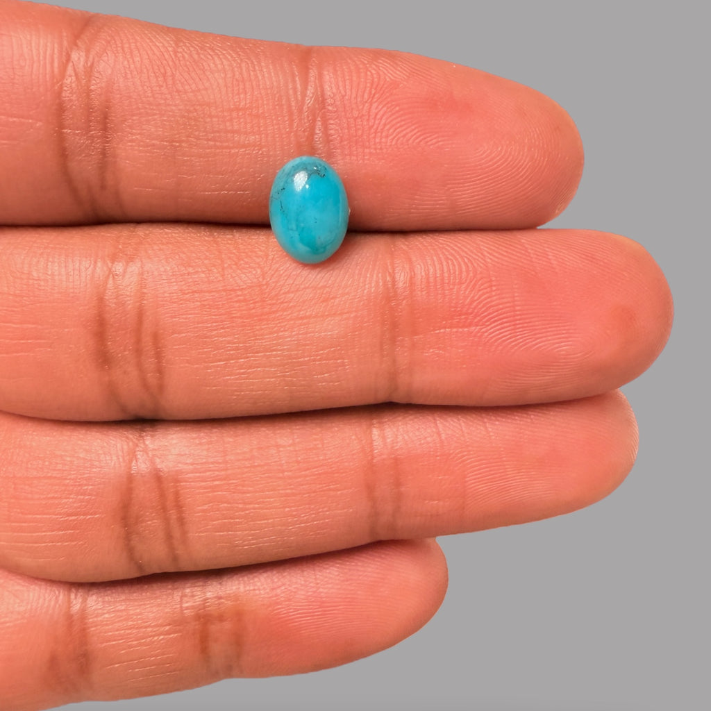 Natural Firoza Stone 1.67 Carats 9.4 x 7 x 4.1 mm in Oval