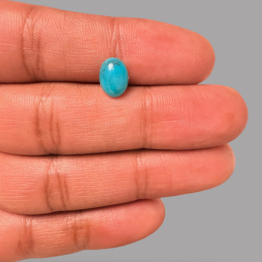 Natural Firoza Stone 1.67 Carats 9.4 x 7 x 4.1 mm in Oval