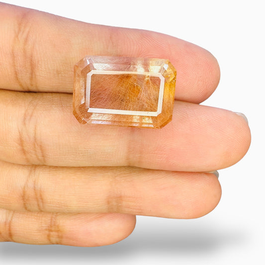 Natural Copper Rutile Emerald Cut 21.90 Carats