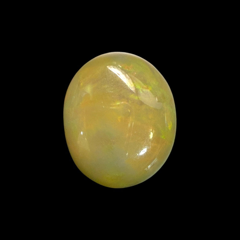 Natural Goldenrod Ethiopian Opal Stone 10.46 Carats Oval Cabochon Shape 19.2 x 16.1 x 6.5 mm