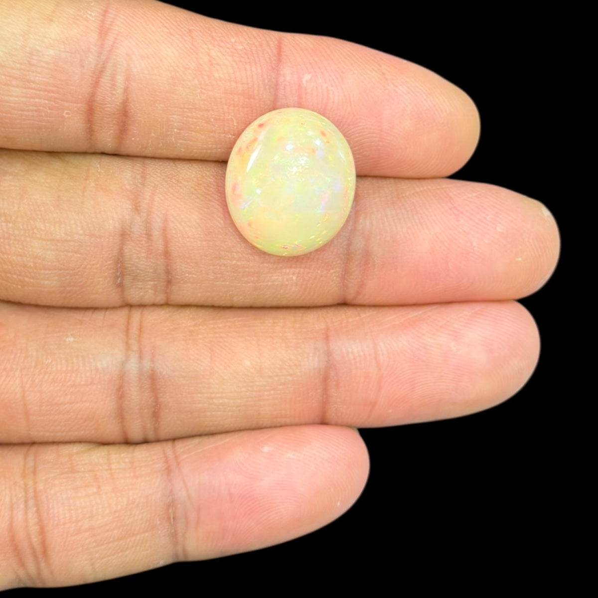Natural Goldenrod Ethiopian Opal Stone 11.69 Carats Oval Cabochon Shape 18 x 15.7 x 8.1 mm