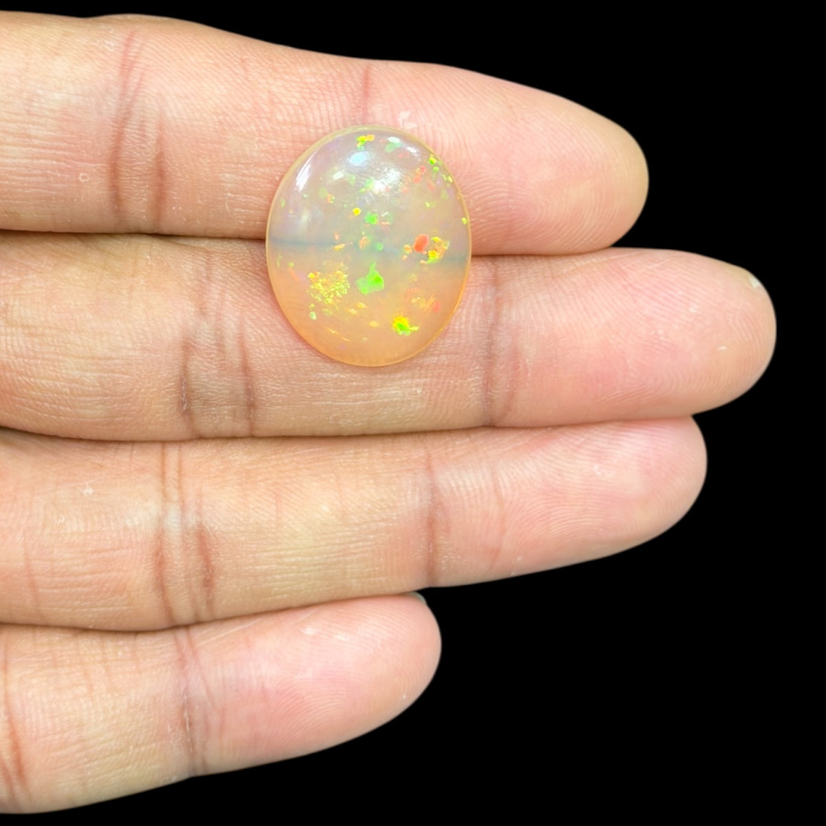 Natural Goldenrod Ethiopian Opal Stone 12.01 Carats Oval Cabochon Shape 22 x 18.3 x 6.3 mm