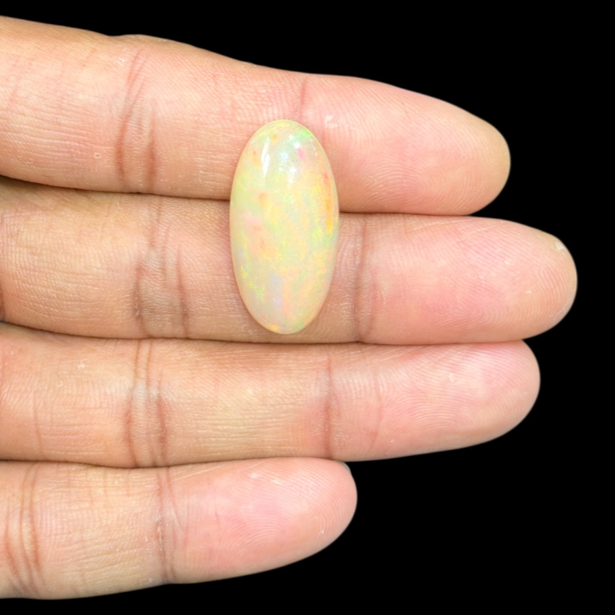 Natural Goldenrod Ethiopian Opal Stone 13.19 Carats Oval Cabochon Shape 27 x 13.6 x 7.4 mm