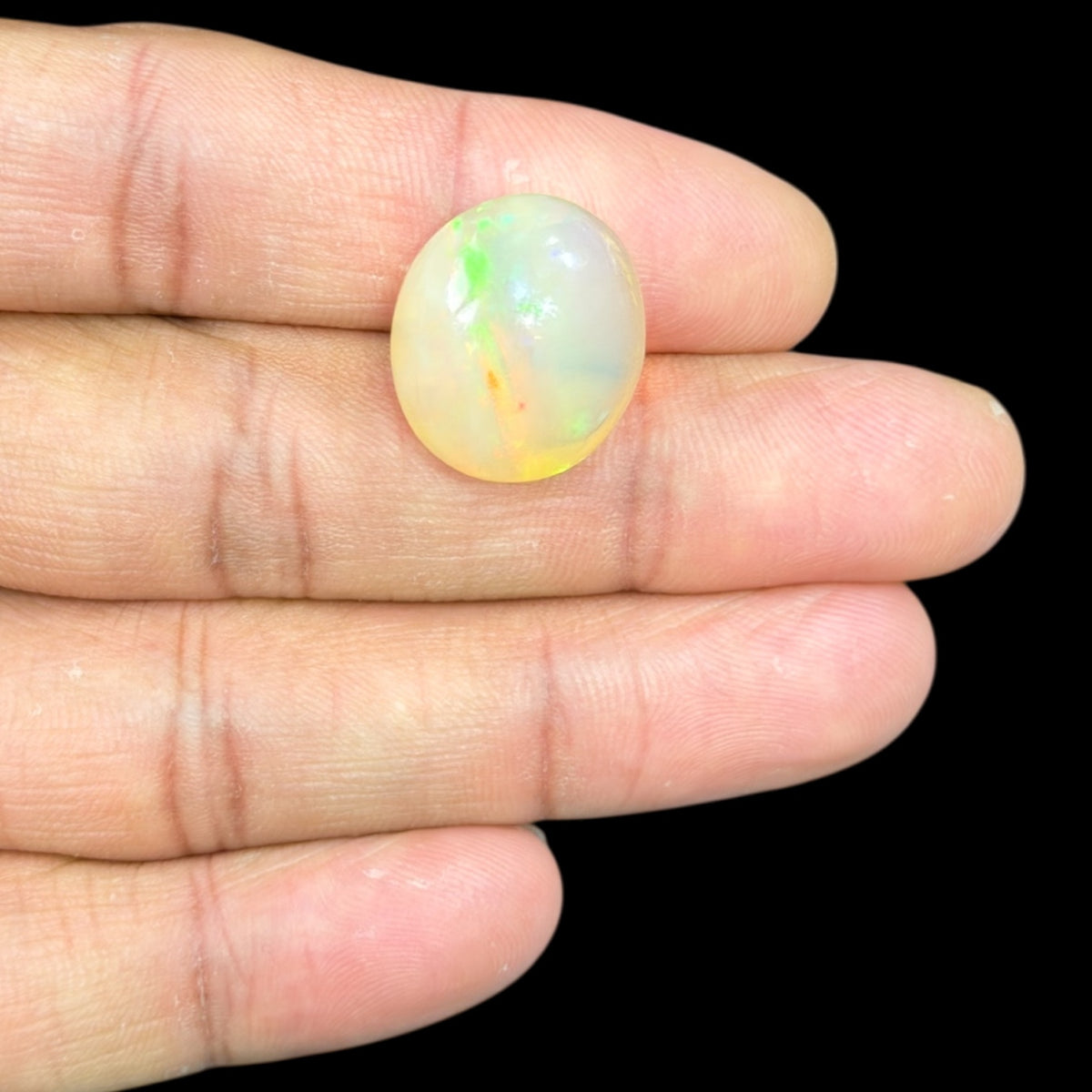 Natural Goldenrod Ethiopian Opal Stone 18.39 Carats Oval Cabochon Shape 19.2 x 16.5 x 11.5 mm