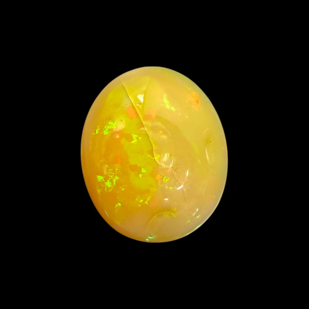 Natural Goldenrod Ethiopian Opal Stone 21.74 Carats Oval Cabochon Shape 21.2 x 17.7 x 12 mm
