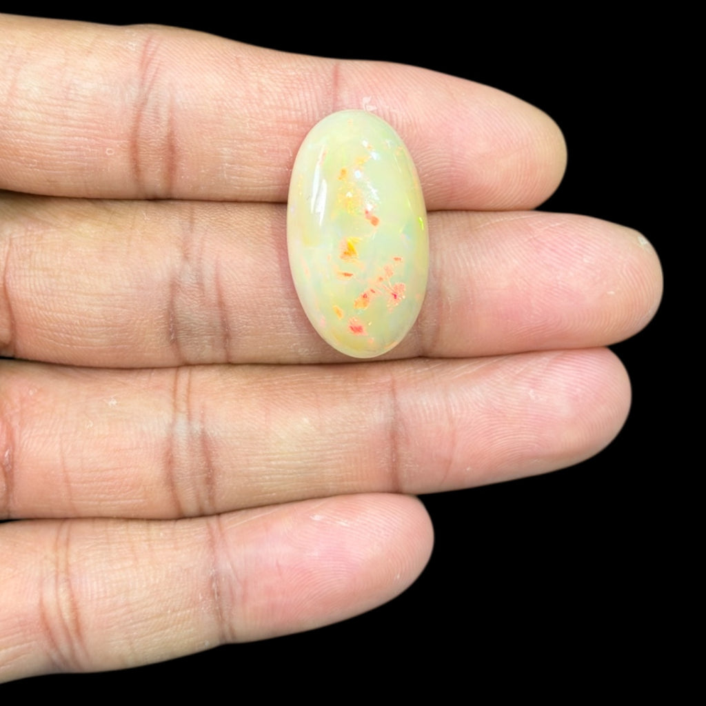 Natural Goldenrod Ethiopian Opal Stone 22.71 Carats Oval Cabochon Shape 27.5 x 15.6 x 9.3 mm