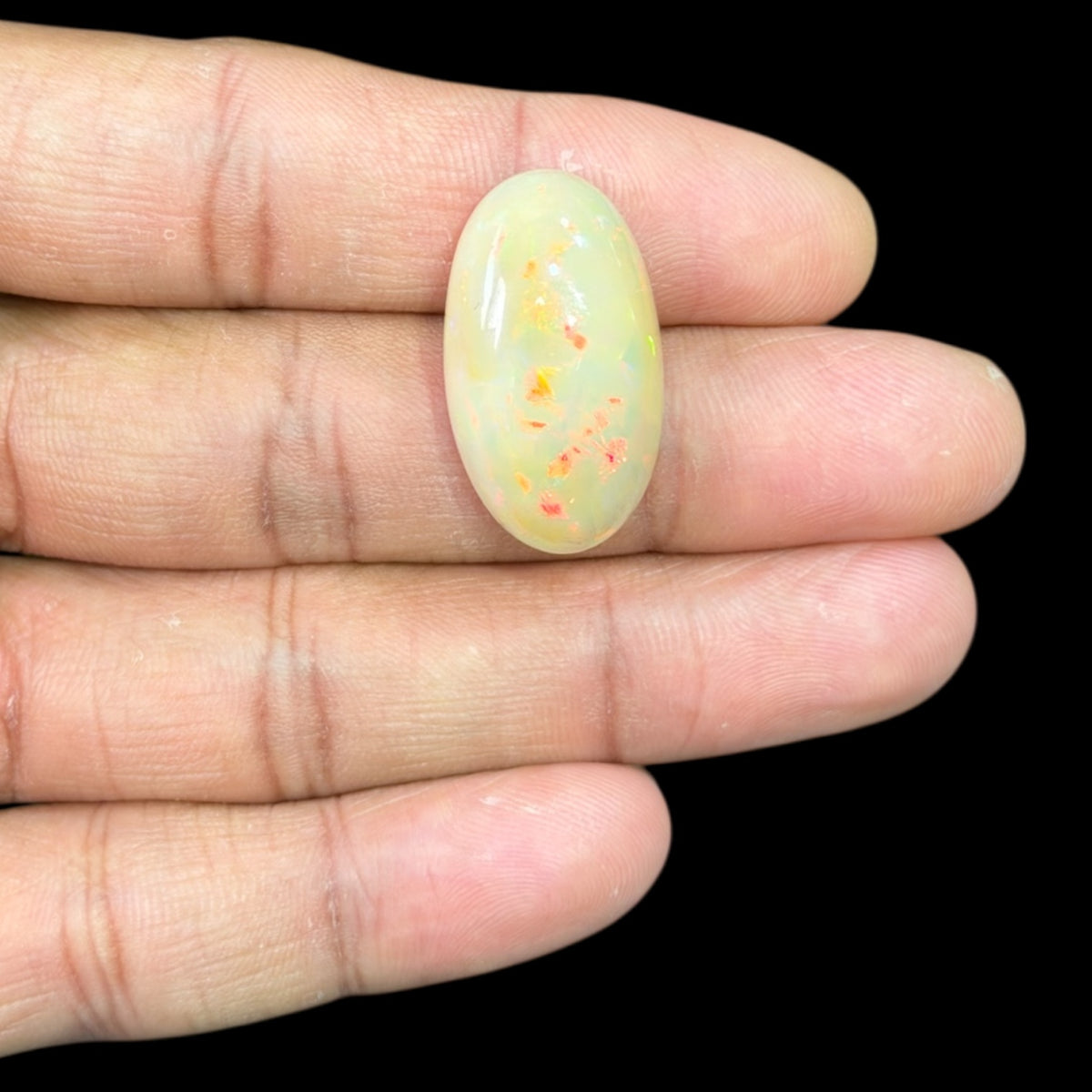 Natural Goldenrod Ethiopian Opal Stone 22.71 Carats Oval Cabochon Shape 27.5 x 15.6 x 9.3 mm