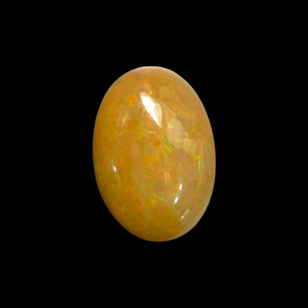 Natural Goldenrod Ethiopian Opal Stone 8.43 Carats Oval Cabochon Shape 17.5 x 12.2 x 7.4 mm