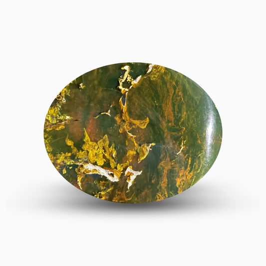 Natural Green Amber Stone 5 Carats Oval Cut