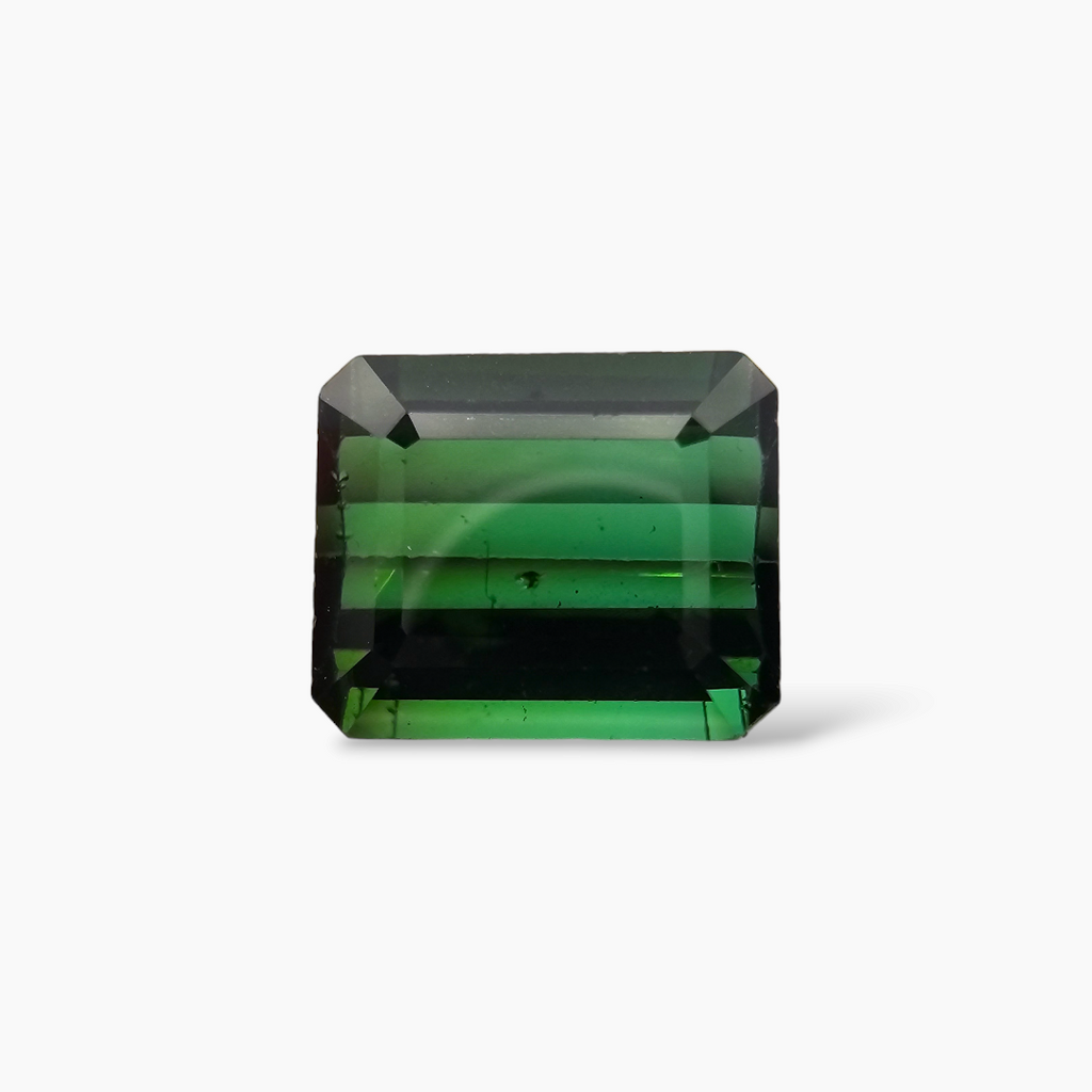 Natural Green Tourmaline Emerald Cut 3.97 Carats in 9 by 8 MM for Sale