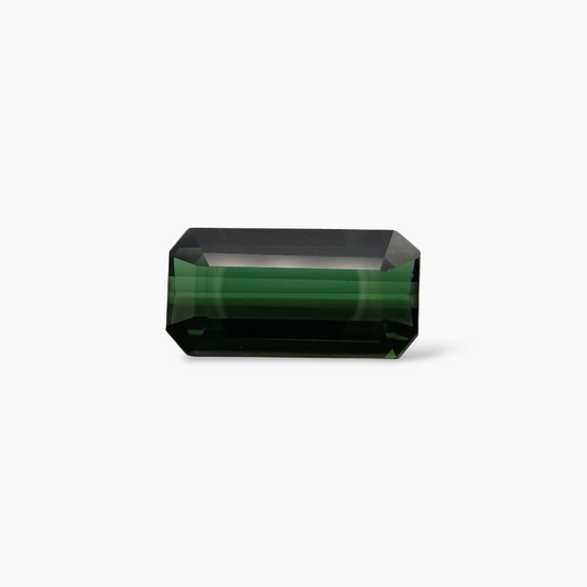 Natural Green Tourmaline Gemstone in Emerald Cut 3.44 Carats