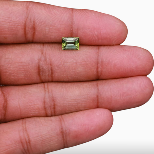Natural Green Tourmaline Stone 1.78 Carats in Baguette Shape & Size 8x6mm