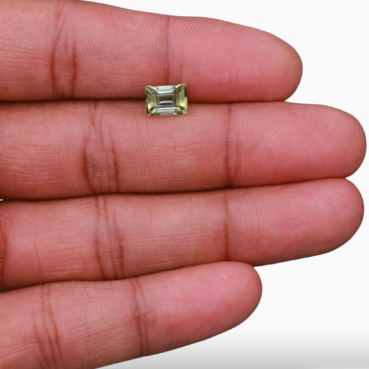 Natural Green Tourmaline Stone 1.90 Carats in Baguette Shape & Size 8x6mm