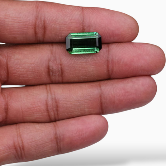 Natural Green Tourmaline Stone 12.35 Carats in Octagon Shape & Size 16.5x9.7mm