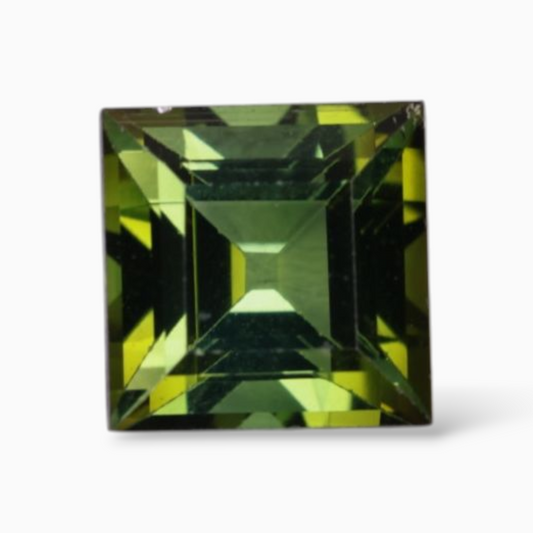 Natural Green Tourmaline Stone 2.52 Carats in Princess Cut Shape & Size 7.5mm