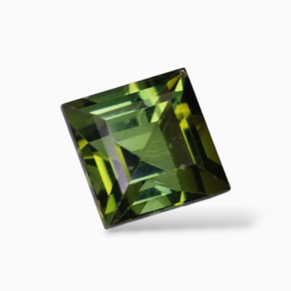 Natural Green Tourmaline Stone 2.52 Carats in Princess Cut Shape & Size 7.5mm
