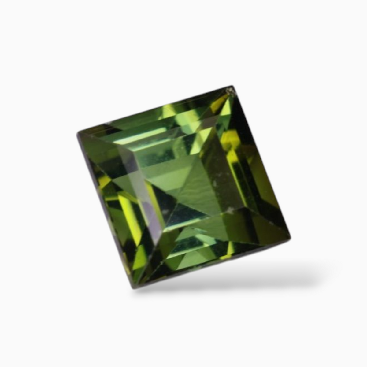 Natural Green Tourmaline Stone 2.52 Carats in Princess Cut Shape & Size 7.5mm