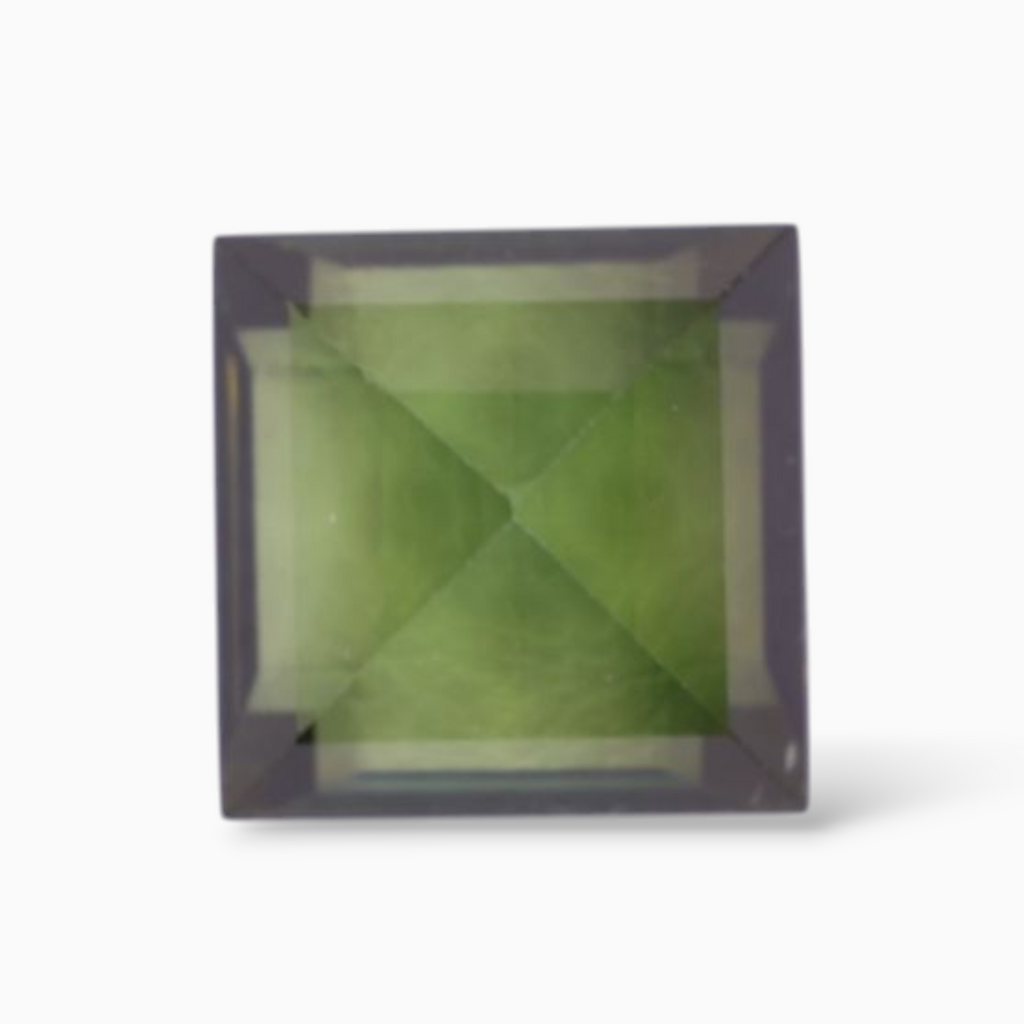 Natural Green Tourmaline Stone 2.52 Carats in Princess Cut Shape & Size 7.5mm