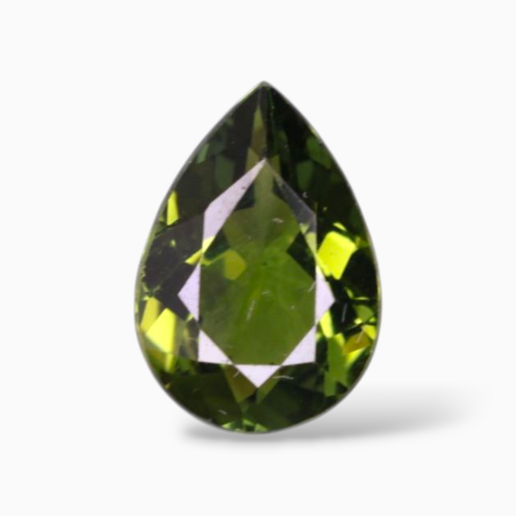 Natural Green Tourmaline Stone 1.65 Carats in Pear Shape & Size 10x7mm