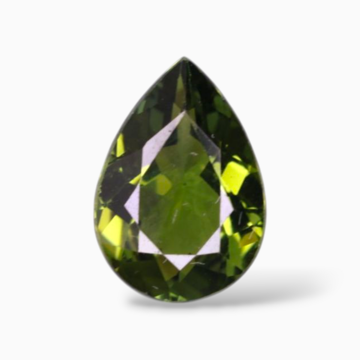 Natural Green Tourmaline Stone 1.65 Carats in Pear Shape & Size 10x7mm