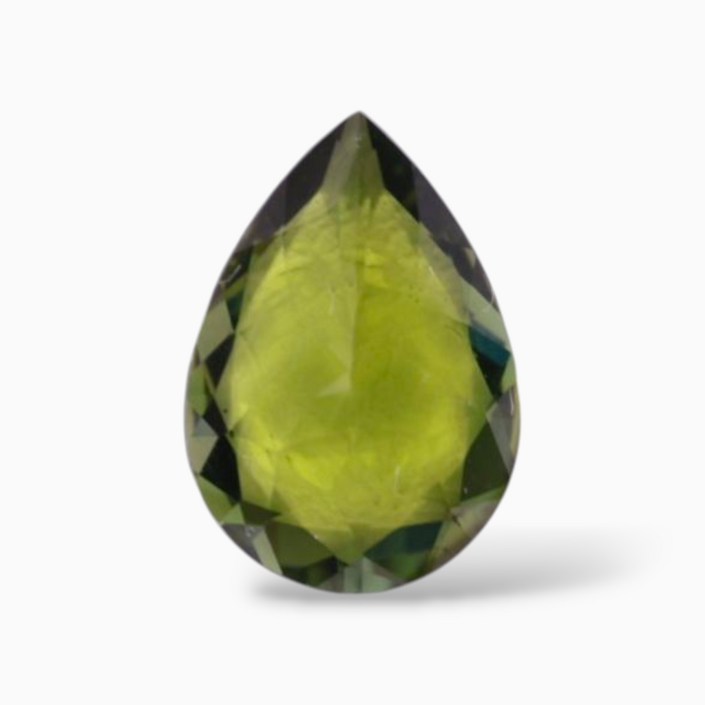 Natural Green Tourmaline Stone 1.80 Carats in Pear Shape & Size 10x7mm