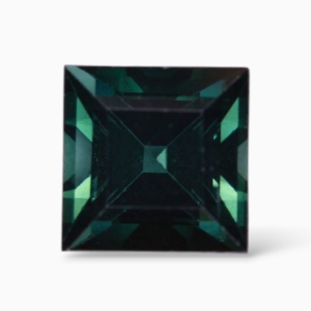 Natural Green Tourmaline Stone 2.54 Carats in Princess Cut Shape & Size 7.4mm