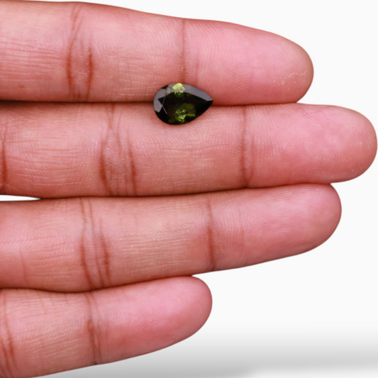 Natural Green Tourmaline Stone 2.77 Carats in Pear Shape & Size 12x8.3mm
