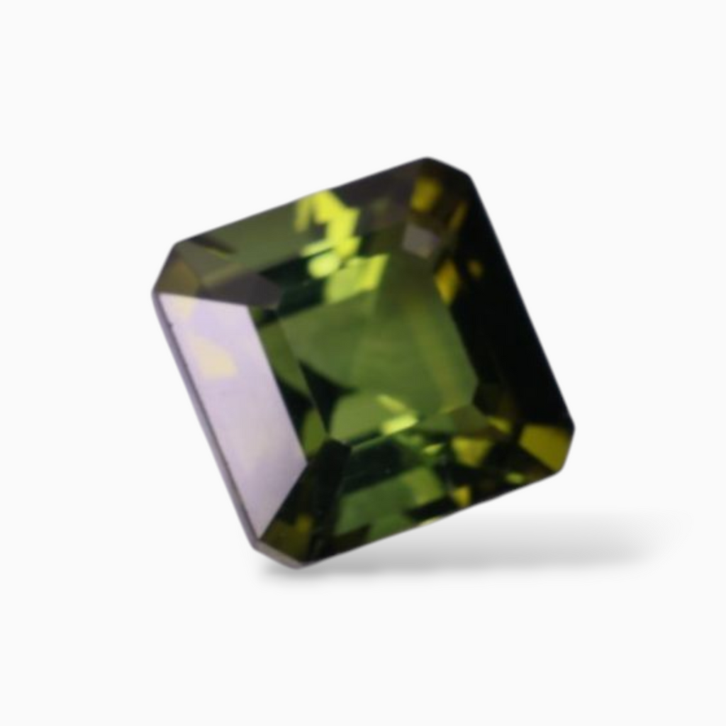 Natural Green Tourmaline Stone 2.86 Carats in Asscher Cut Shape & Size 8mm