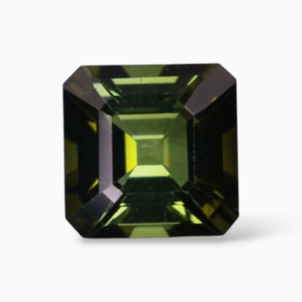 Natural Green Tourmaline Stone 2.86 Carats in Asscher Cut Shape & Size 8mm