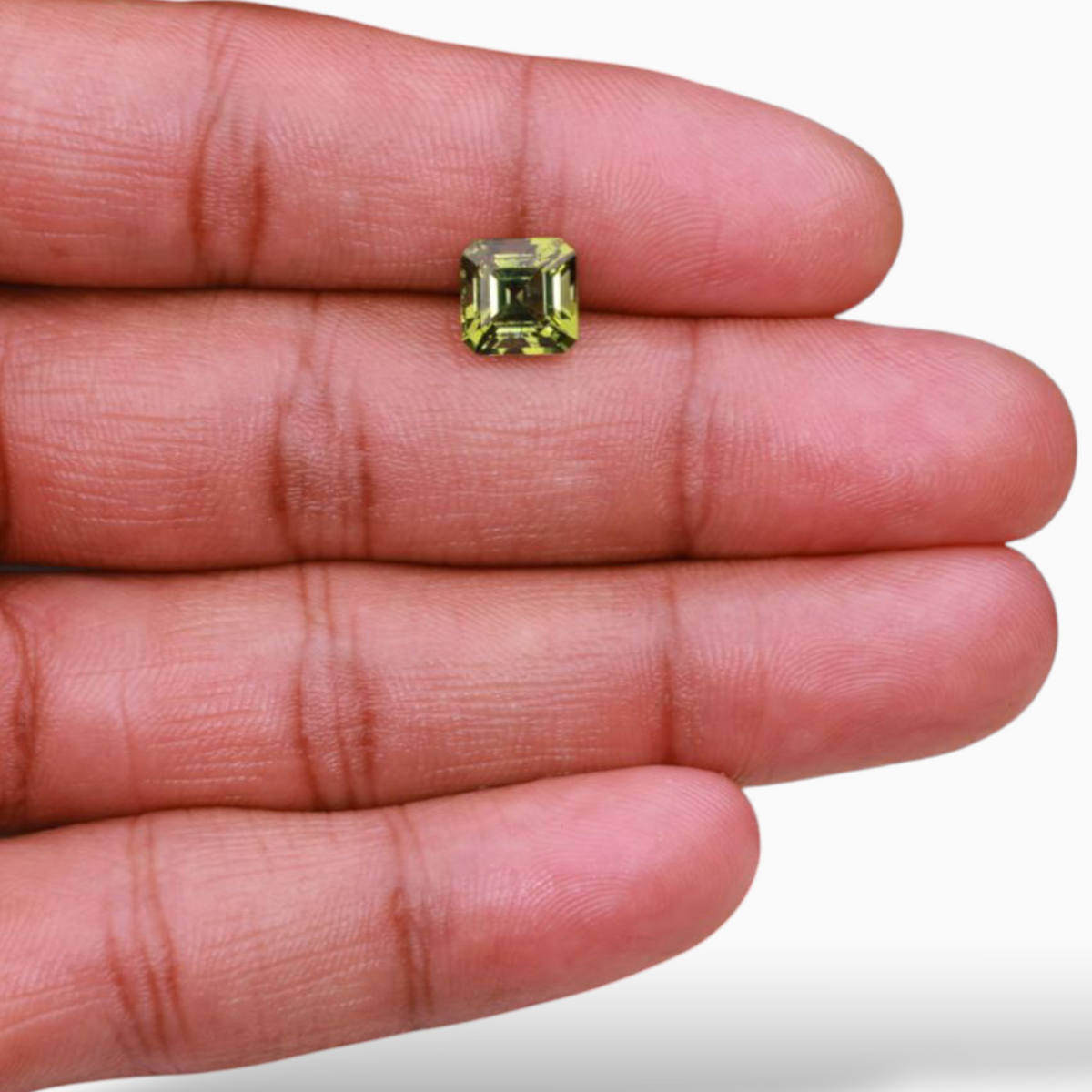 Natural Green Tourmaline Stone 2.93 Carats in Asscher Cut Shape & Size 8x8mm