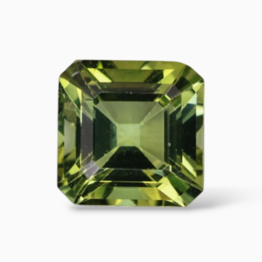Natural Green Tourmaline Stone 2.93 Carats in Asscher Cut Shape & Size 8x8mm