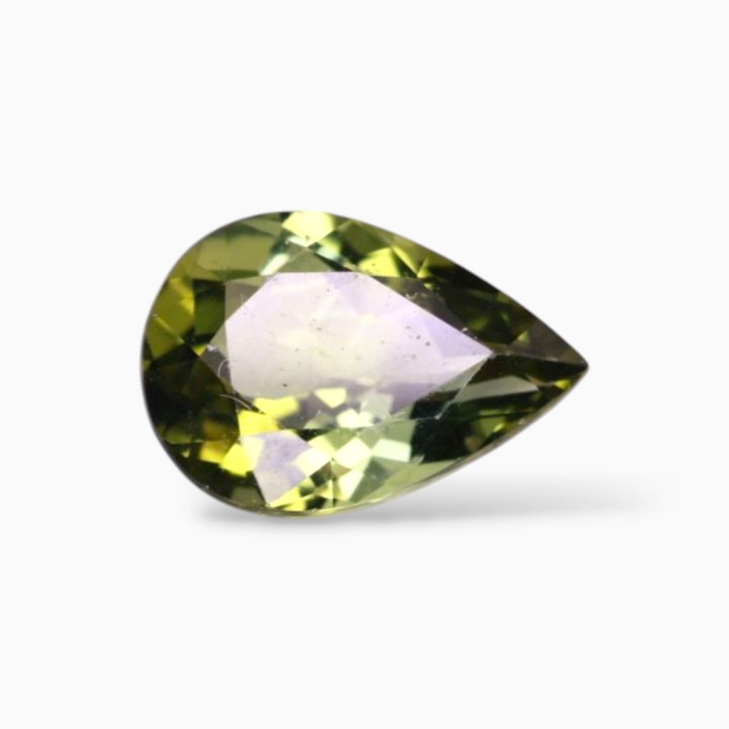 Natural Green Tourmaline Stone 2 Carats in Pear Shape & Size 10.1x7mm