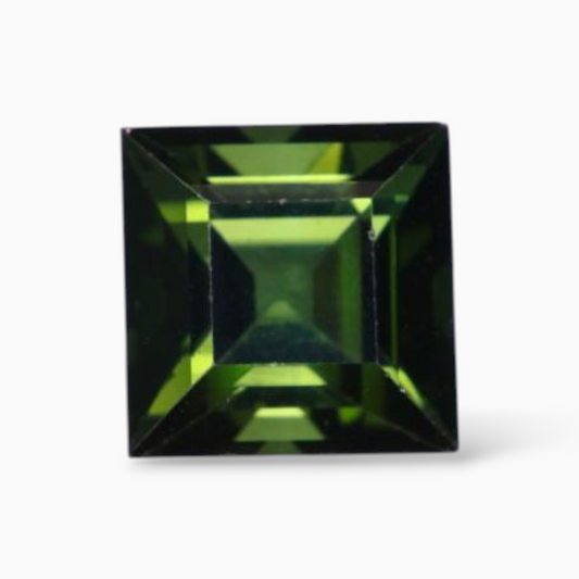 Natural Green Tourmaline Stone 3.20 Carats in Princess Cut Shape & Size 8mm