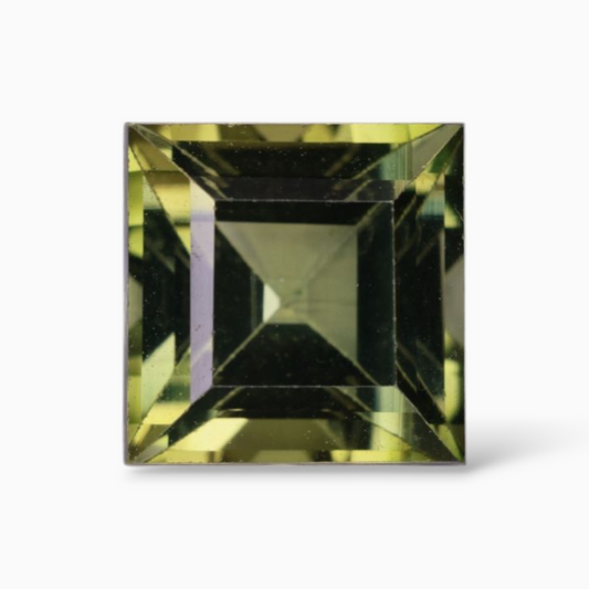 Natural Green Tourmaline Stone 3.27 Carats in Princess Cut Shape & Size 8x8mm