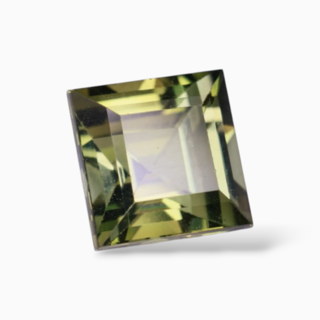 Natural Green Tourmaline Stone 3.27 Carats in Princess Cut Shape & Size 8x8mm
