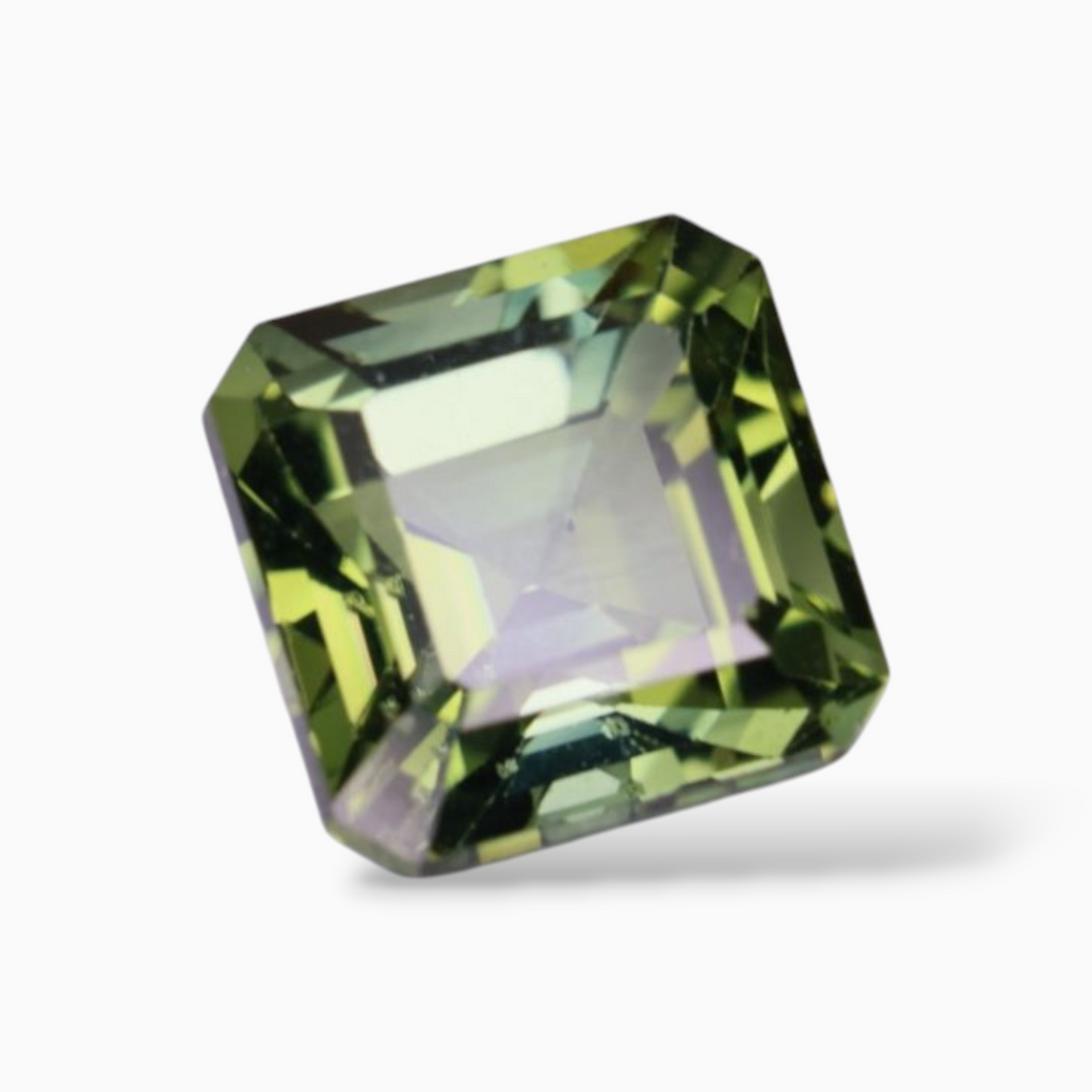 Natural Green Tourmaline Stone 3.30 Carats in Asscher Cut Shape & Size 8.1mm