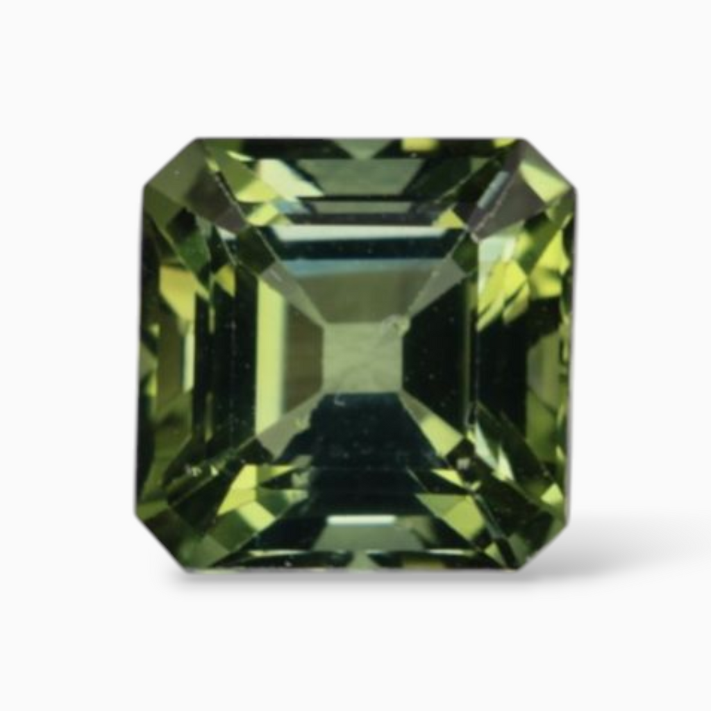 Natural Green Tourmaline Stone 3.30 Carats in Asscher Cut Shape & Size 8.1mm